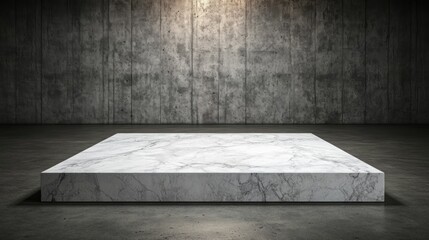 Poster - Modern marble display platform industrial studio digital art showcase minimalist design