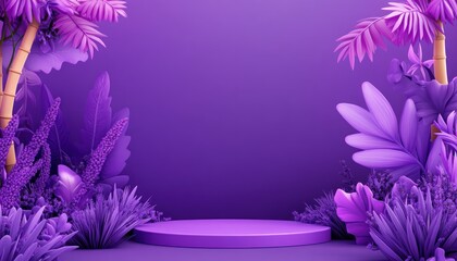 Aufkleber - Vibrant purple floral display studio setting 3d artwork creative environment close-up view