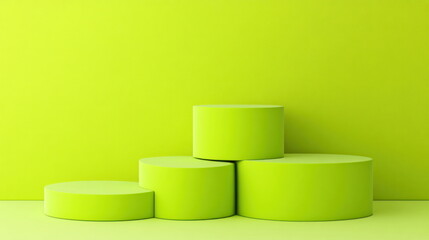 Leinwandbilder - Vibrant green circular shapes studio space abstract art minimalist design close-up modern aesthetics