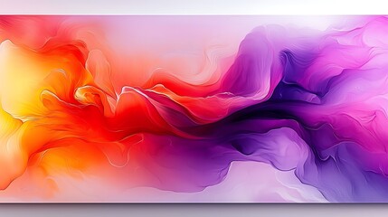 Poster - Vibrant Abstract Flow of Colorful Waves in Yellow, Red, Pink, and Purple Hues Blending Seamlessly Together for a Stunning Artistic Background