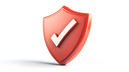 
cartoon 3d Icon safety shield check mark perspective . . 3d vector illustration. white background