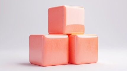 Poster - Modern abstract art display pink geometric cubes minimalist studio creative concept