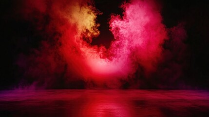 Poster - Vibrant smoke effects creating mystical atmosphere studio digital art dark setting abstract concept