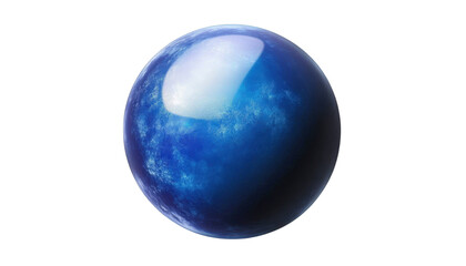 Round blue ball on transparent background