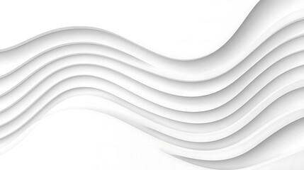 Poster - Smooth Flowing Waves of White Paper Texture Creating a Modern Minimalist Background for Creative Displays and Graphic Design Projects