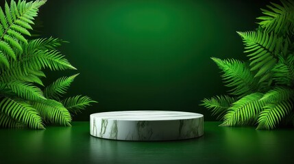 Poster - Nature-themed studio setup green background photography indoor space close-up serenity