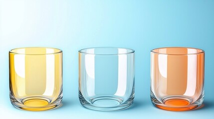 Poster - Colorful glassware display studio setting product photography modern aesthetic close-up view creative concept