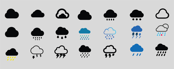 set of water drops icons set