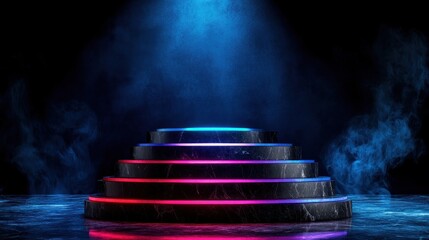 Poster - Dramatic lighting display studio stage visual art contemporary setting artistic perspective