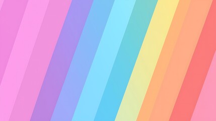 Poster - Vibrant and Colorful Geometric Background with Diagonal Stripes in Pastel Shades for Creative Design and Artistic Projects
