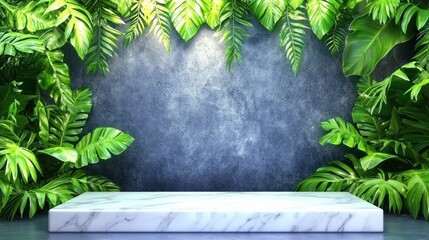 Poster - Lush greenery display indoor space background design modern environment nature focus