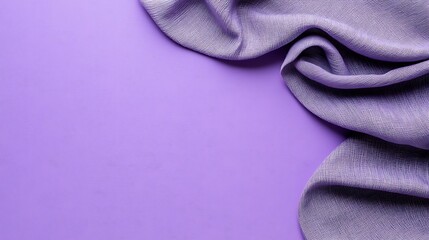 Poster - Soft Lavender Fabric Draped on a Smooth Purple Surface Ideal for Textile Backgrounds, Fashion, and Creative Design Projects in a Subtle Yet Elegant Style