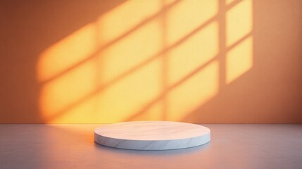 Poster - Dynamic minimalist stage with shadow play studio photography modern environment artistic viewpoint