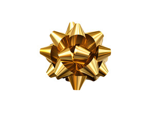 a gold bow on a white background