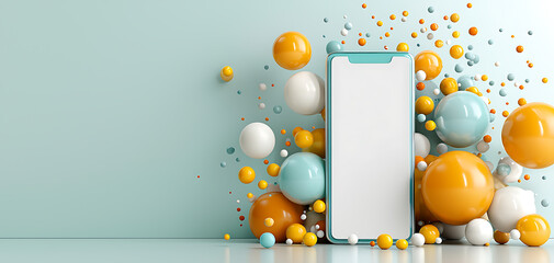 Poster - Mobile application registration creating a user profile in a colorful tech environment digital lifestyle creative viewpoint engaging concept