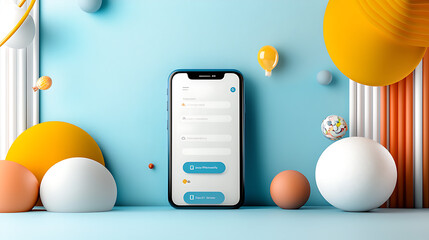 Poster - Mobile application registration and profile setup vibrant digital environment creative perspective user experience insights