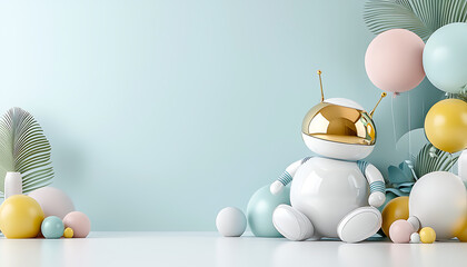 Poster - Create your profile register for the latest application updates in a whimsical balloon-filled environment