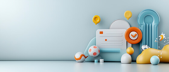 Poster - Creative registration application for online profile setup modern workspace digital design minimalist environment innovative concept