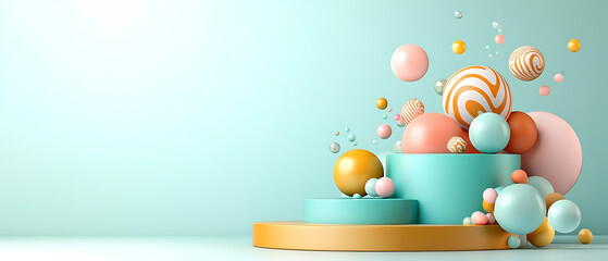 Poster - Creative application of colorful shapes digital space graphic design minimalist environment abstract viewpoint engaging profile concepts