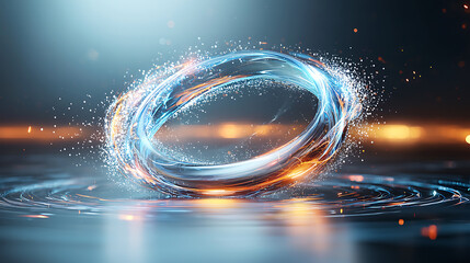 Poster - Dynamic application of light and energy abstract space digital art futuristic environment close-up view concept of registration