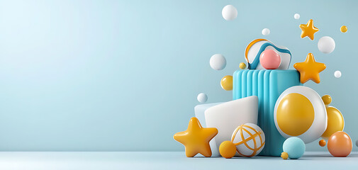 Poster - Creative application of colorful shapes in modern design studio setting visual art minimalist environment aesthetic concept for engagement