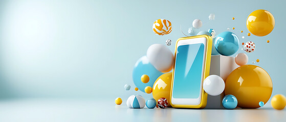 Poster - Exciting mobile application launch digital space graphic design modern environment vibrant viewpoint register your profile today!