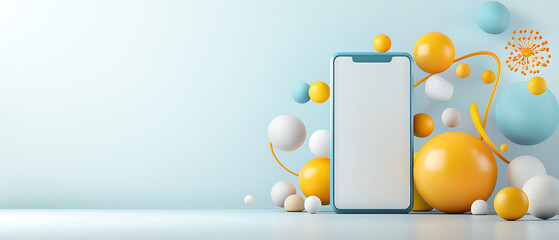 Poster - Mobile application registration process modern workspace digital profile creation minimalist design bright colors tech concept