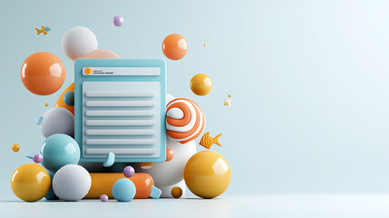 Poster - Register your profile application creative design with colorful elements in a modern digital space