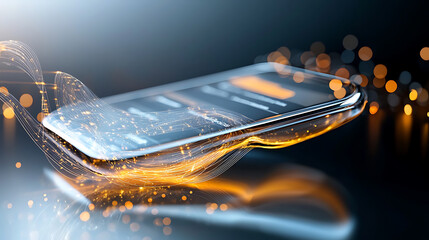 Poster - Register application profile on smartphone technology environment digital interaction innovative viewpoint for modern users