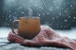 © CreativePulse - Cozy winter moment warm drink snowy outdoors relaxing scene nature close-up comfort
