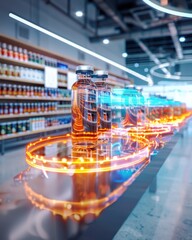 Poster - Showcasing holographic product comparisons in a physical store retail environment digital innovations integrating with reality