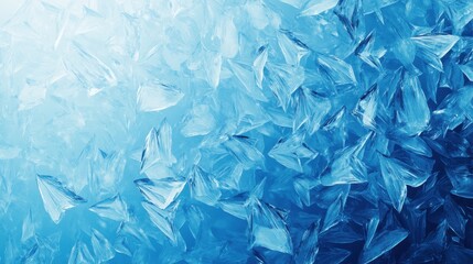 Poster - A mesmerizing abstract background of sharp, translucent ice shards in varying shades of blue.
