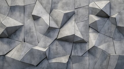 Poster - Abstract geometric wall design with textured concrete surface, showcasing sharp angles and shadows.
