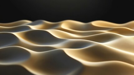 Poster - Serene waves of textured sand illuminated softly, creating a calming and visually captivating scene.