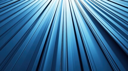 Poster - Abstract view of blue metal beams radiating outward, creating a sense of depth and movement.