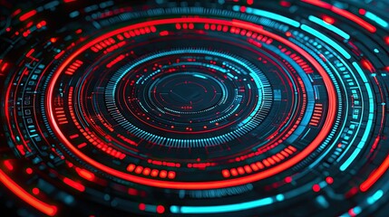 Fototapete - Dynamic digital interface design virtual environment graphic art futuristic theme high-tech perspective visual concept for innovation