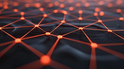 Poster - Dynamic network visualization digital space abstract art high-tech environment close-up view conceptual innovation