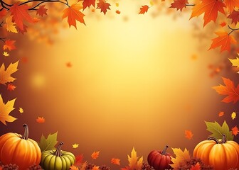 Poster - Fall background image of Thanksgiving Day with plenty of copy space for adding your own text or design elements.