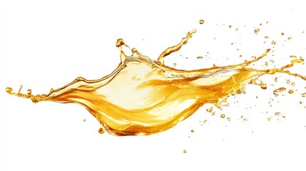 Aufkleber - An artistic splash of golden yellow liquid frozen in motion, isolated on a bright white background.