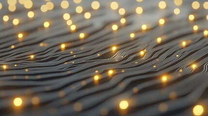 Poster - Abstract Visualization of AI Technology with Glowing Lights and Wavy Lines Representing Digital Innovation and Connectivity