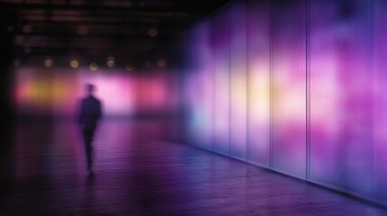 Poster - Innovative Futuristic Co-Working Space for Developers with Stunning Light Displays and Modern Design