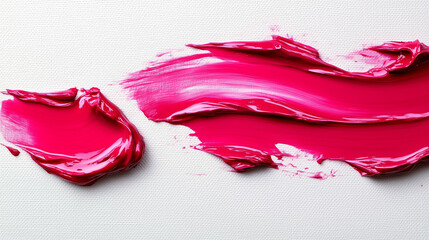 Poster - Pink paint strokes with vibrant color on canvas creating a stunning abstract texture