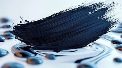 Poster - paint stroke texture on canvas with paint splashes and artistic background for creativity and design