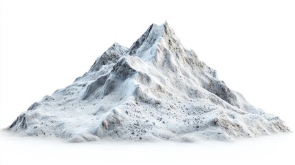 Poster - A mountain covered in snow with a white background