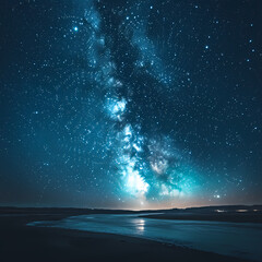 Wall Mural - Beautiful auroras accompanied a huge and beautiful starry sky. A starry sky conceals nothing. The picture should have layers, a sense of depth, a sense of detail, high-definition.