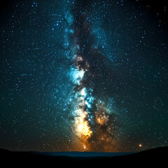 Wall Mural - Beautiful auroras accompanied a huge and beautiful starry sky. A starry sky conceals nothing. The picture should have layers, a sense of depth, a sense of detail, high-definition.