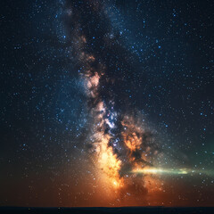 Wall Mural - Beautiful auroras accompanied a huge and beautiful starry sky. A starry sky conceals nothing. The picture should have layers, a sense of depth, a sense of detail, high-definition.