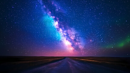 Wall Mural - Beautiful auroras accompanied a huge and beautiful starry sky. A starry sky conceals nothing. The picture should have layers, a sense of depth, a sense of detail, high-definition.