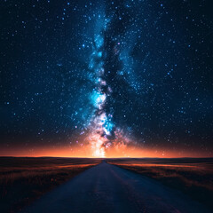 Wall Mural - Beautiful auroras accompanied a huge and beautiful starry sky. A starry sky conceals nothing. The picture should have layers, a sense of depth, a sense of detail, high-definition.
