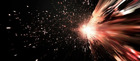 Poster - Dynamic fireworks explosion radiating vibrant colors and sparks in a dark space, capturing the festive spirit of celebration and joy.